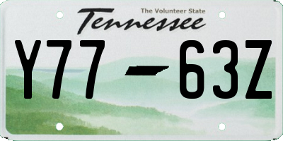 TN license plate Y7763Z