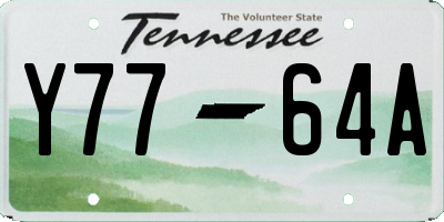 TN license plate Y7764A