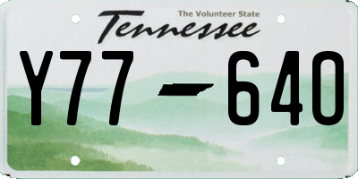 TN license plate Y7764O