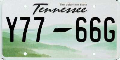 TN license plate Y7766G