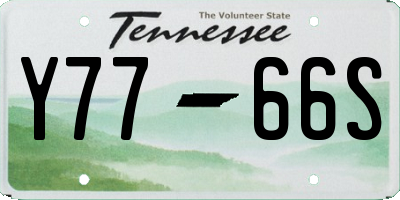 TN license plate Y7766S