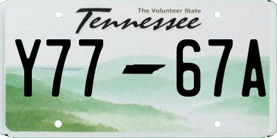 TN license plate Y7767A
