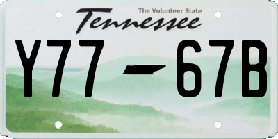 TN license plate Y7767B