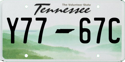 TN license plate Y7767C