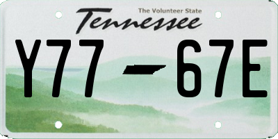 TN license plate Y7767E