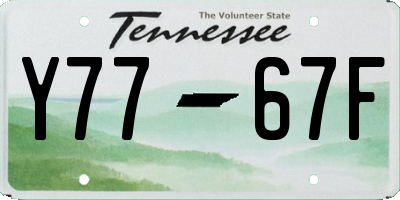 TN license plate Y7767F