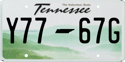 TN license plate Y7767G