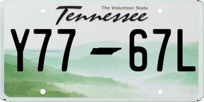 TN license plate Y7767L