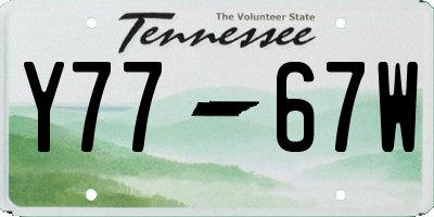 TN license plate Y7767W