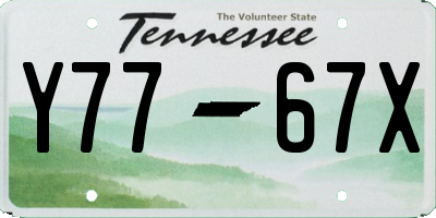 TN license plate Y7767X