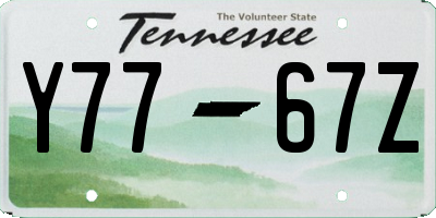 TN license plate Y7767Z