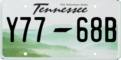 TN license plate Y7768B