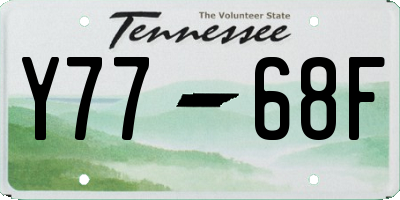 TN license plate Y7768F