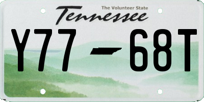 TN license plate Y7768T