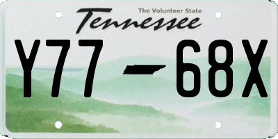 TN license plate Y7768X