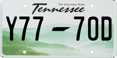 TN license plate Y7770D