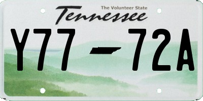TN license plate Y7772A