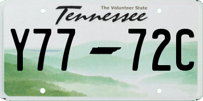 TN license plate Y7772C
