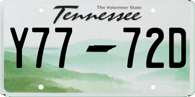 TN license plate Y7772D