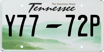 TN license plate Y7772P