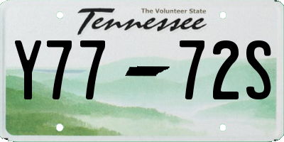 TN license plate Y7772S