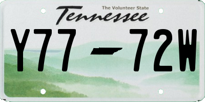 TN license plate Y7772W