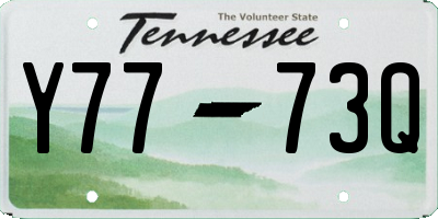 TN license plate Y7773Q