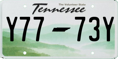 TN license plate Y7773Y