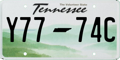 TN license plate Y7774C