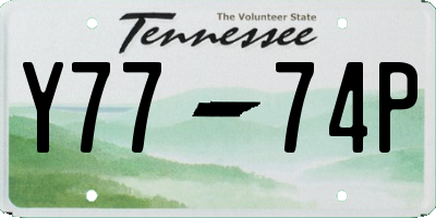 TN license plate Y7774P