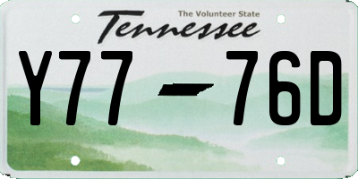 TN license plate Y7776D