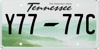 TN license plate Y7777C