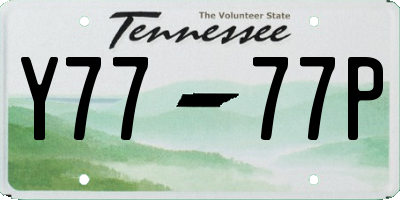 TN license plate Y7777P