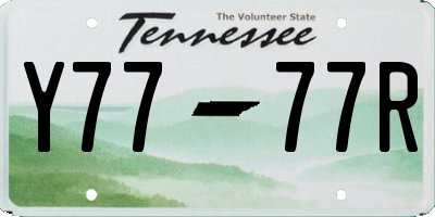 TN license plate Y7777R