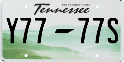 TN license plate Y7777S