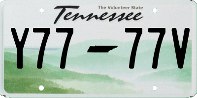 TN license plate Y7777V