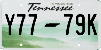 TN license plate Y7779K