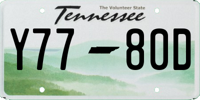 TN license plate Y7780D
