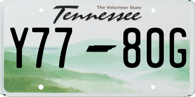 TN license plate Y7780G