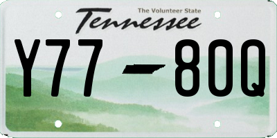 TN license plate Y7780Q