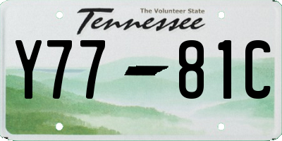 TN license plate Y7781C