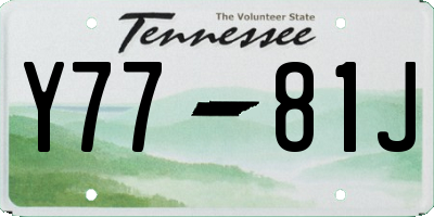 TN license plate Y7781J