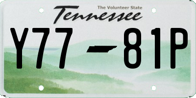 TN license plate Y7781P