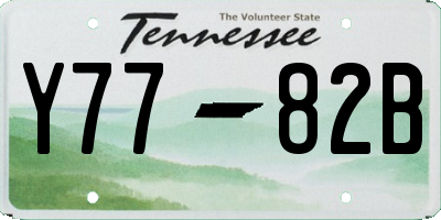TN license plate Y7782B