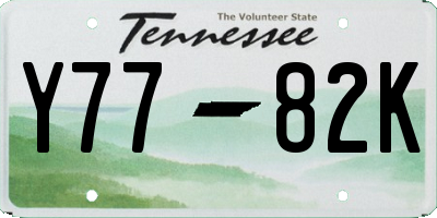 TN license plate Y7782K