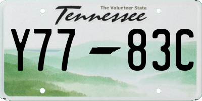 TN license plate Y7783C