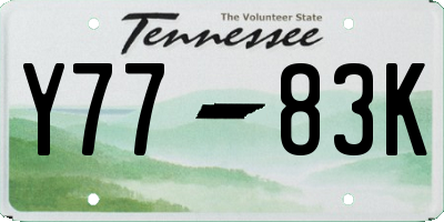 TN license plate Y7783K