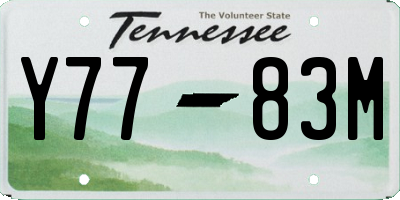 TN license plate Y7783M