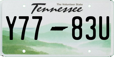 TN license plate Y7783U
