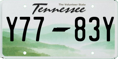 TN license plate Y7783Y